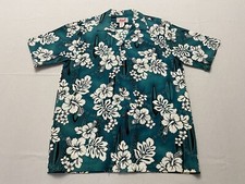 Kad Creations Mens Hawaiian Floral Surfboard Pocket Shirt Made In USA EUC Size M