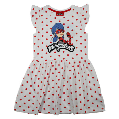 Miraculous Ladybug Sommerkleid Weiß / Rot Gr. 92 - 128 NEU | eBay