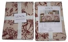 LENOX Pumpkin Toile Garnet & Khaki Tan Weaved Cotton/Polyester Tablecloth NWT