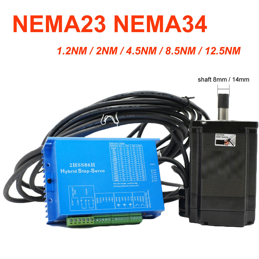 Nema 23 34 Closed loop Stepper Motor 1.2NM 2NM 4.5NM 8.5NM 12.5NM Easy ...