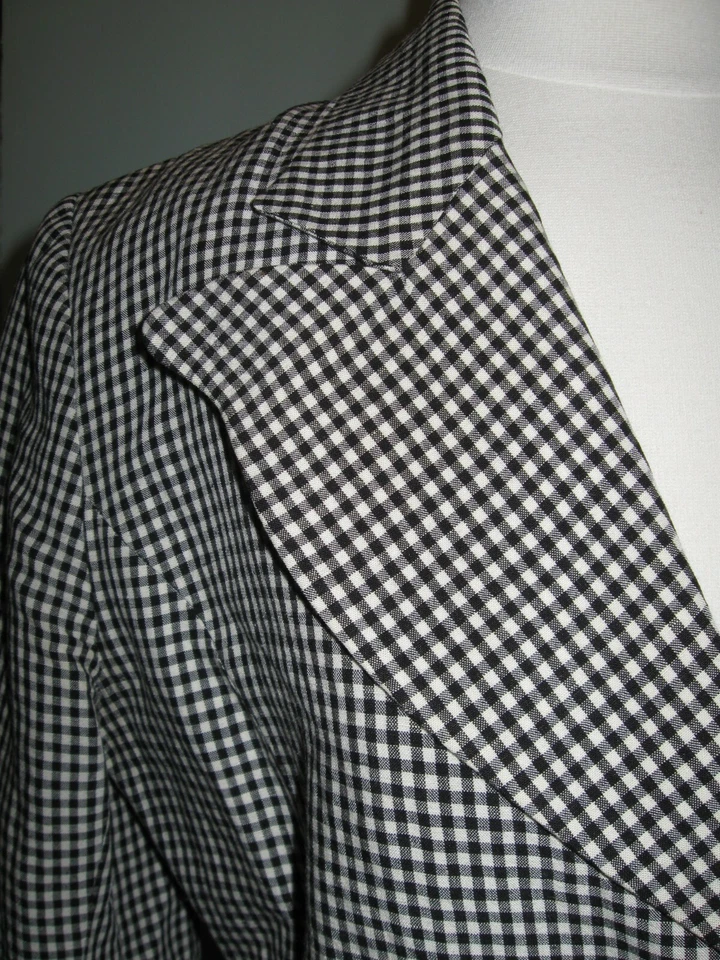 Blazer británico Arabella polen lino pata de gallo 8 EE. UU. 10 Reino Unido Princesa Di Lucite Foto 4 de 4