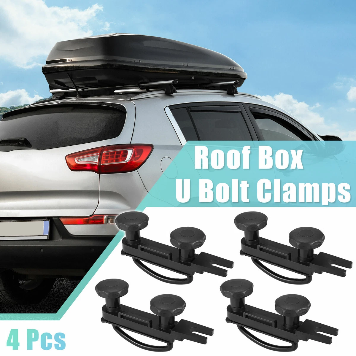 4pcs Universal U-Bolts Roof Box Car Van Mounting Fitting Roof Rack