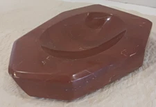 Vintage Marble Stone 6 1/2" Ashtray Rust Color