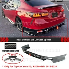For Toyota Camry SE XSE 18-24 Yofer V1 Carbon Fiber Add-On Rear Bumper Diffuser