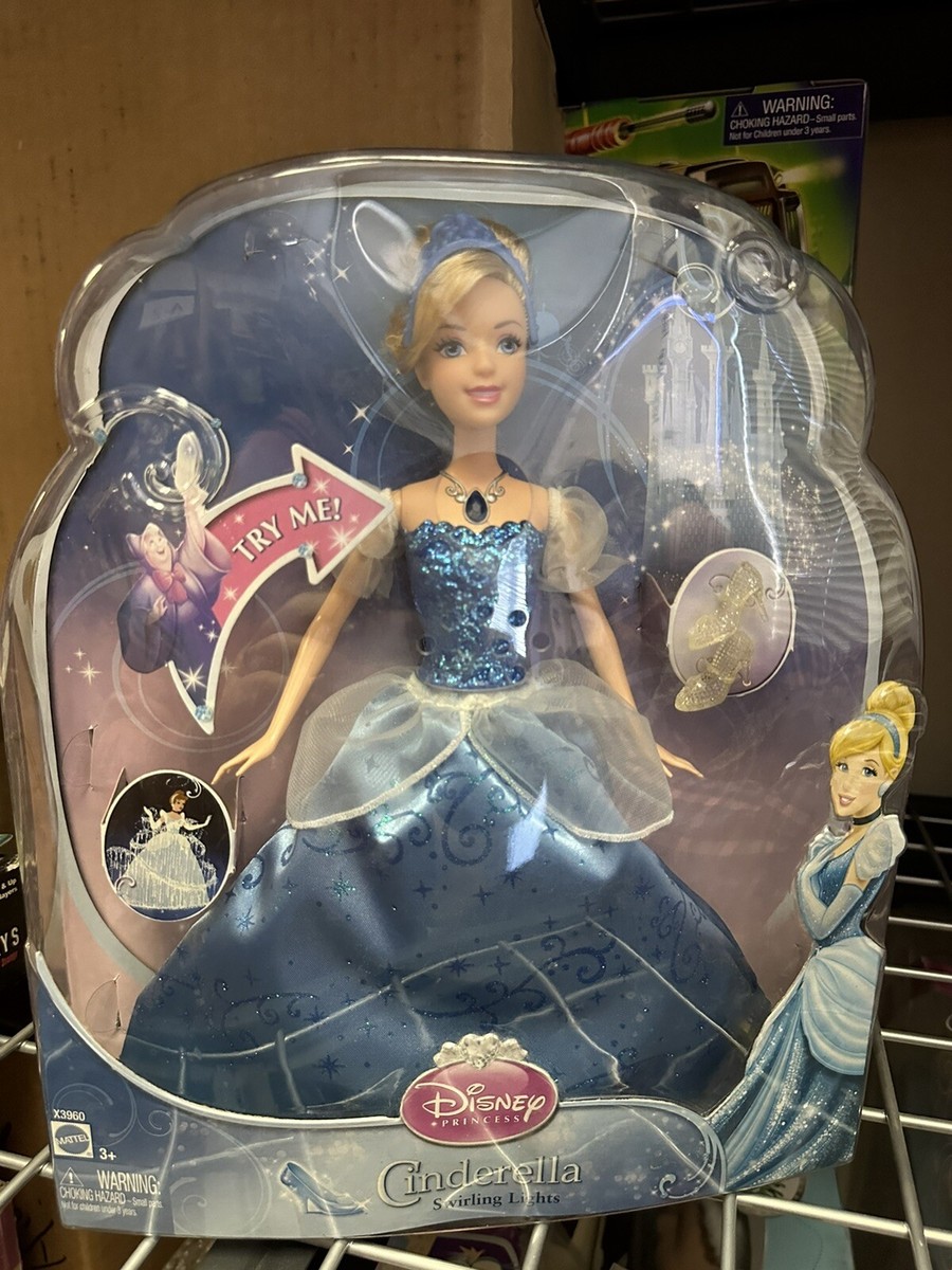 Disney Princess Swirling Lights Up Cinderella Doll Blue Dress NEW
