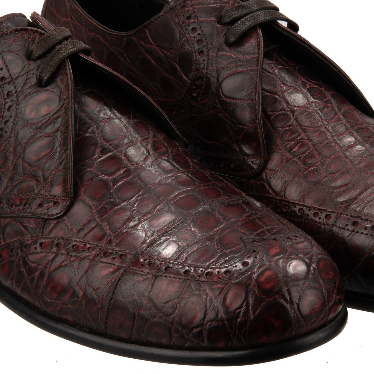 Chaussures Derby Dolce & Gabbana Siracusa En Cuir Caïman - Taille 44 (UK 10) - Marron, édition Limitée