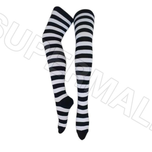 Over The Knee High Socks Striped Ladies Girls Women Cheerleader Pair OZ - Picture 7 of 13