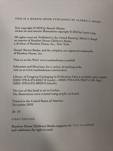 Barack Obama of Thee I Sing A Letter to My Daughters First Edition Hardcover - Imagen 5 de 5
