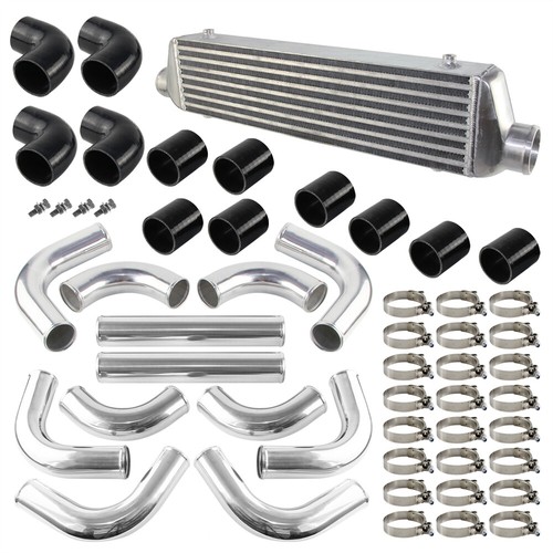 Universal Bar & Plate Front Mount Turbo Intercooler+12PCS 2.5'' Pipe Clamps Kit - Picture 4 of 12