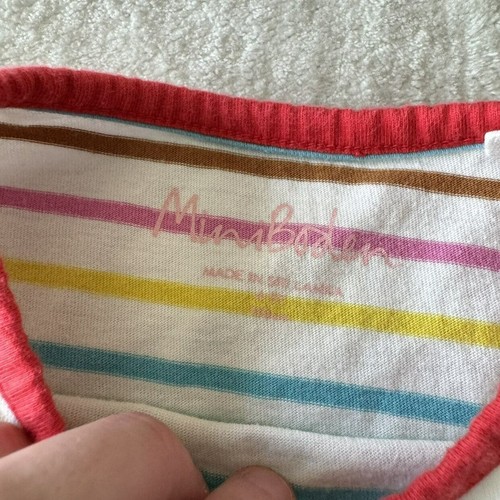 4-5y Mini Boden Flower Dog Stripe Appliqué Shirt - Picture 2 of 5