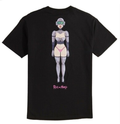 Primitive x Rick & Morty - Gwendolyn Sex Robot Tee - S - BLACK - Gwen Skateboard