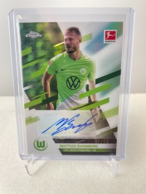 Topps Chrome Bundesliga 23/24 Mattias Svanberg Numbered Autograph 7/50 Wolfsburg