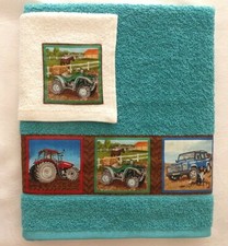 TRACTORS, Farm machinery SUV's vehicle Quad bike - Handmade Hand towel & Flannel
