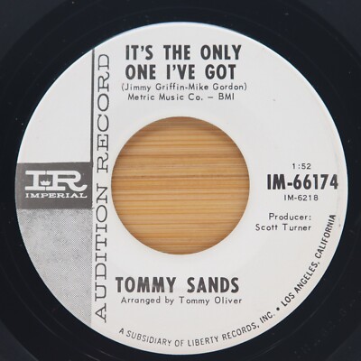 TOMMY SANDS - IT'S THE ONLY ONE I'VE GOT / AS LONG AS I'M - OLDIES POP 45 PROMO
