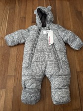 Baby Gap Gray Insulated Bunting Snow Suit Fleece Unisex Size 0-6 Months