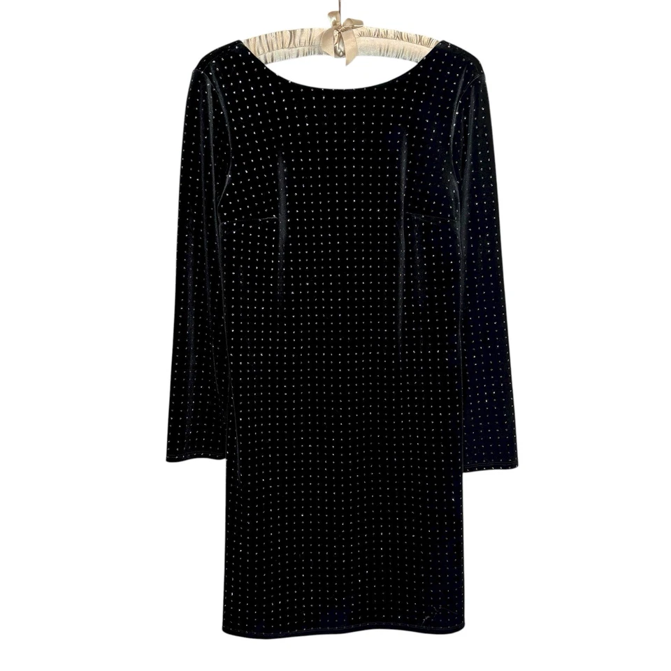 Vestido Express Terciopelo L Brillante Capricho Manga Larga Fiesta Cóctel Sin Espalda Foto 3 de 4