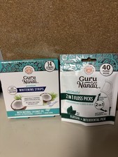 2-Guru Nanda Teeth Whitening Strips 7-Day Treatment  40 Pack Of 2 In 1 Flossers
