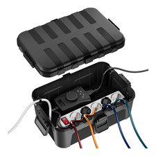 Kabelbox Au&szlig;enbereich 32x22x13cm schwarz f&uuml;r Kabelanschl&uuml;sse