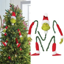 5 Pieces Grinch Christmas Tree Decorations Xmas Grinch Tree Topper Decor
