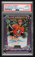 2024-25 O-Pee-Chee Platinum Violet Pixels 64/65 Cutter Gauthier PSA 10 Auto 18bi