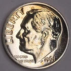 1961 Proof Silver Roosevelt Dime - Toned - 90% Silver