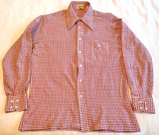 Vintage 70s Capri David Langman Shirt L Disco Hippy Abstract AOP Red White Star