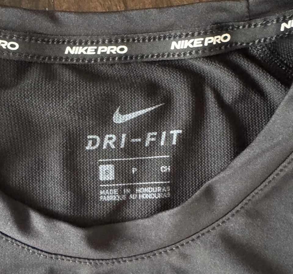 Nike Pro Women's Size Small Black Long Sleeve Top Layer Fitted Athletic Shirt - Image 3 of 4