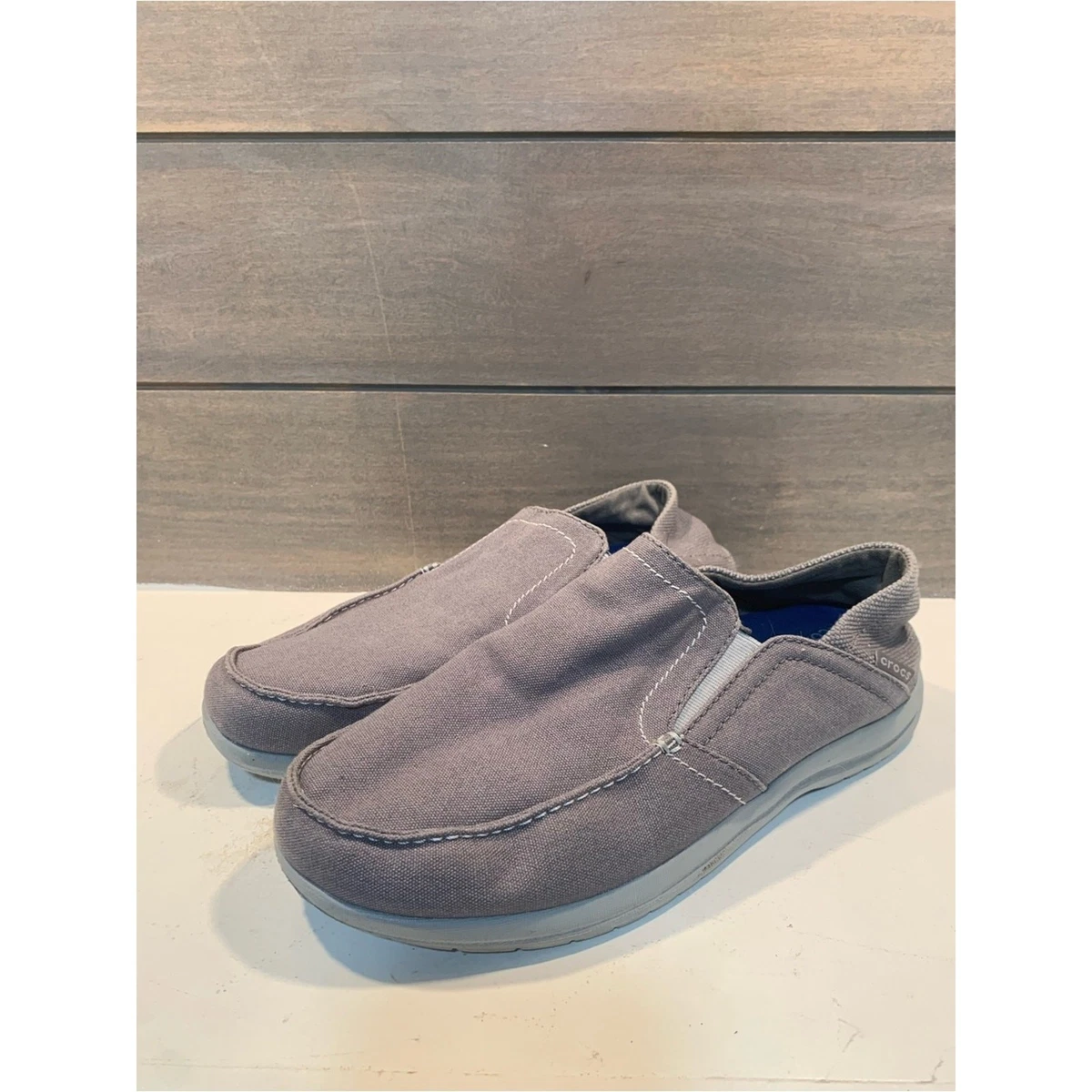 CROCS Santa Cruz Gray Canvas Slip On Comfort Loafers 10 Mens Casual Preppy Beach Crocs - Brandclub - Crocs Men main image 4