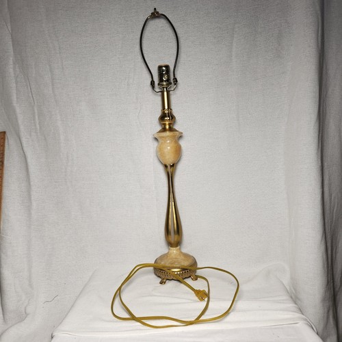 Vintage Bombay Company Brass & Marble Table Lamp 3-Way 30" Tall - Picture 3 of 14
