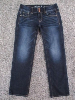 American Eagle Artist Jeans Womens 00 Blue Dark Wash Low Rise