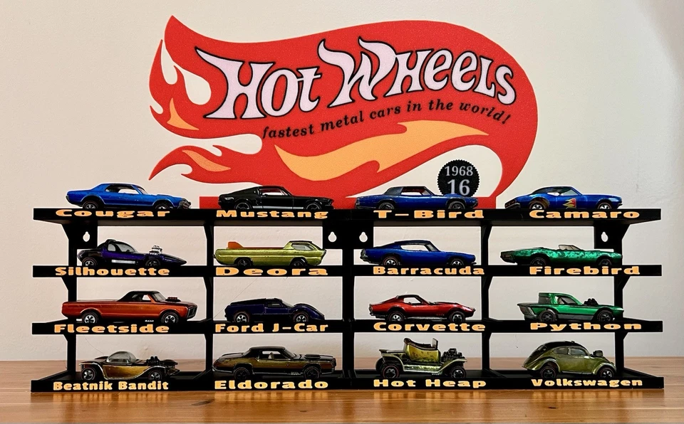 Custom Hot Wheels Original 16 Display - Image 2 of 4