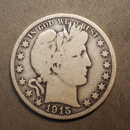 1915 **P** BARBER SILVER HALF DOLLAR ***NICE COIN!***  FREE SHIPPING! C19788