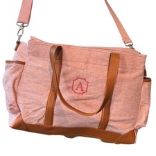 Pottery Barn Kids X Large Zip Diaper Bag Pink Monogram A adjustable Travel