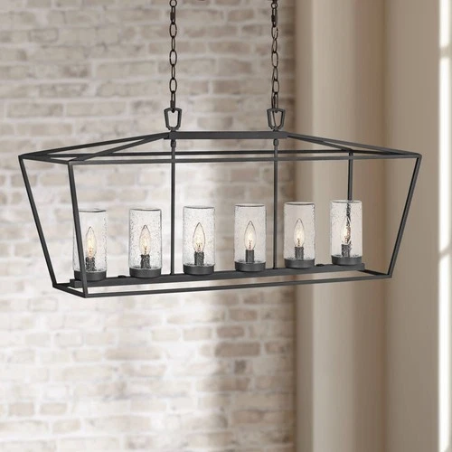 Alford Place 40"W Black 6-Light Outdoor Island Chandelier - Picture 1 of 10