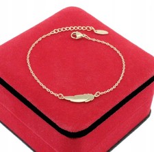 Gold Plated Feather Bracelet Stainless Steel Jewellery