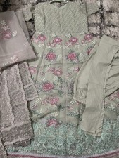 Pakistani Indian Boutique Embroidered Chiffon Long Duppatta Bust 44