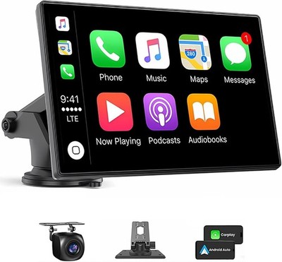 Carplay Screen for Car, 7'' HD Wireless Apple CarPlay & Android Auto, Portable...
