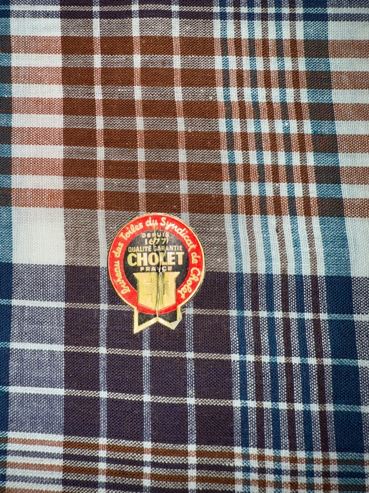 6 grands mouchoirs en pur fil  coton de Cholet 50 cm x 50 cm  réf M20 - Photo 2/3