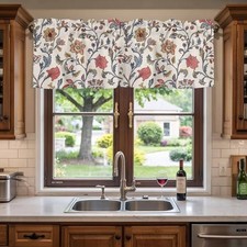 Kitchen Valances for Windows,Summer 60"W x 18"L (Pack of 1) Beige Turmeric