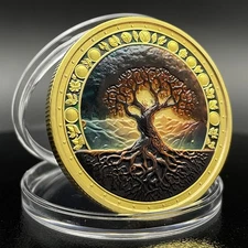 Tree of Life Gold Coin Collectible Elune's Blessing Symbolic of Peace Medal
