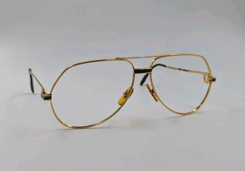 Monturas de gafas Cartier Paris Vendome LAQUE vintage aviador doradas 62-16 140 Foto 2 de 4