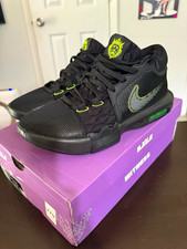 Nike LeBron Witness 8 Black/Volt/White Low Top Mesh Lace Up FB2239-002