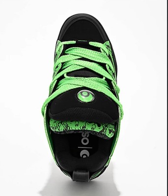 Osiris x Hazheart D3 E Black & Green Skate Shoes Size 5 MEN's US/ 6.5 woman.