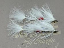 2ea. White Sparkle Buggers  #6. Great articulated streamer for your arsenal.