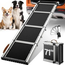 Dog Ramp for Car with Adjustable Head Folding Pet Ramp with Non-Slip Surface 71"