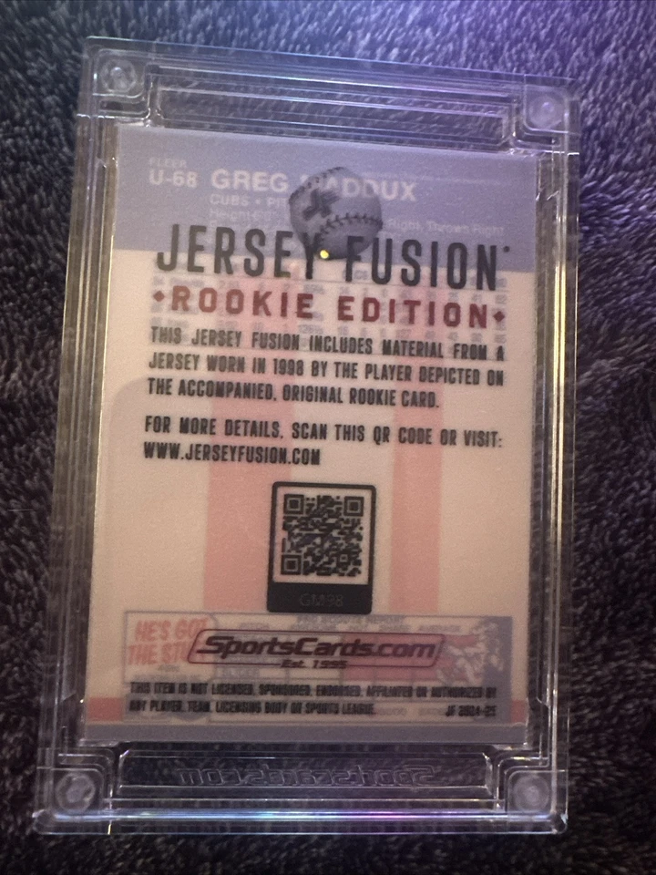 Camiseta parche cuádruple Greg Maddux U-68 edición Fusion Rookie Foto 2 de 2