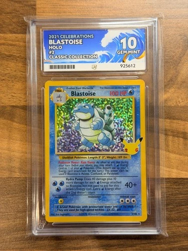 Pokemon TCG Blastoise 2/102 Celebrations Holo Ace 10 Perfect Sub-Grades