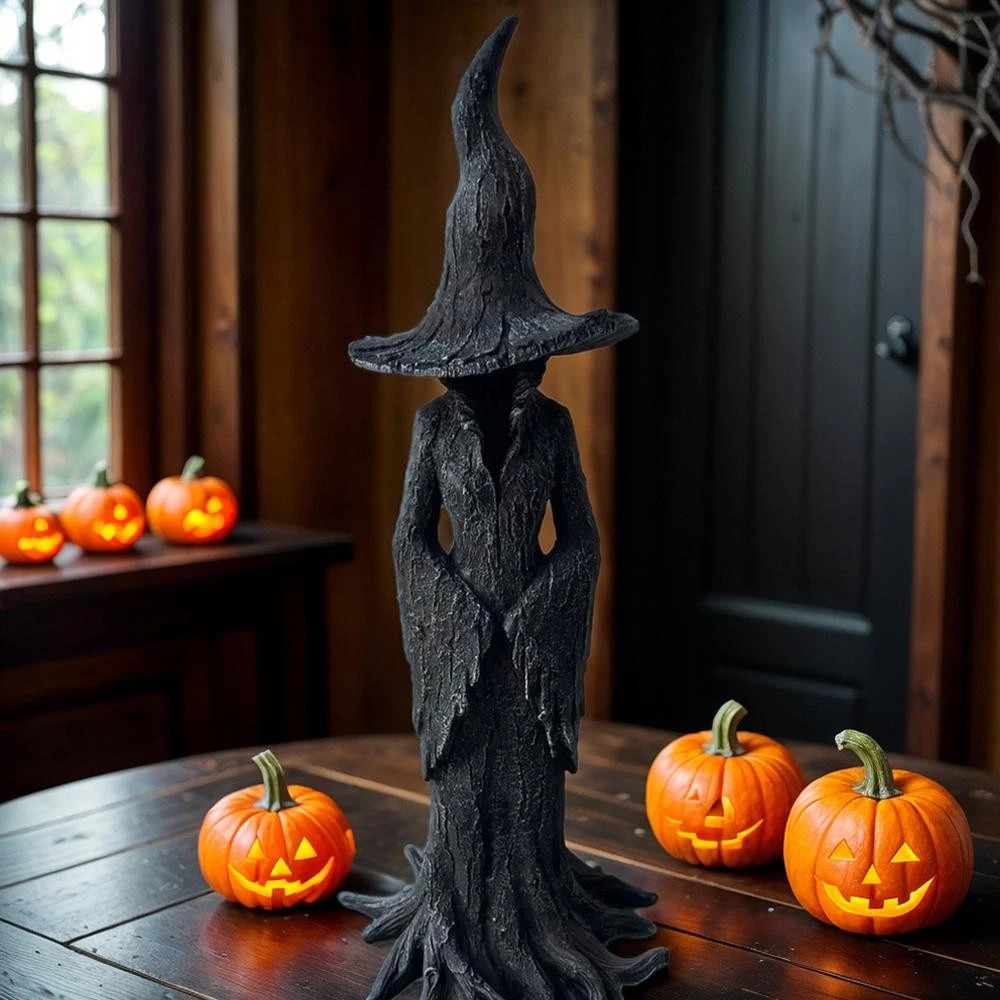 Cracker Barrel Tree Witch Statue 2026 20 cm Halloween Decor - New