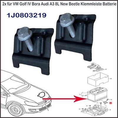 2x Klemmleiste Batterie Batteriebefestigung für VW Golf 4 A3 8L Bora New Beetle