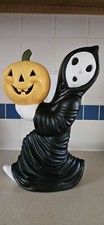 Rare Black Halloween Ghost, Pumpkin Light, Orange Bulb, Trick Or Treat Light